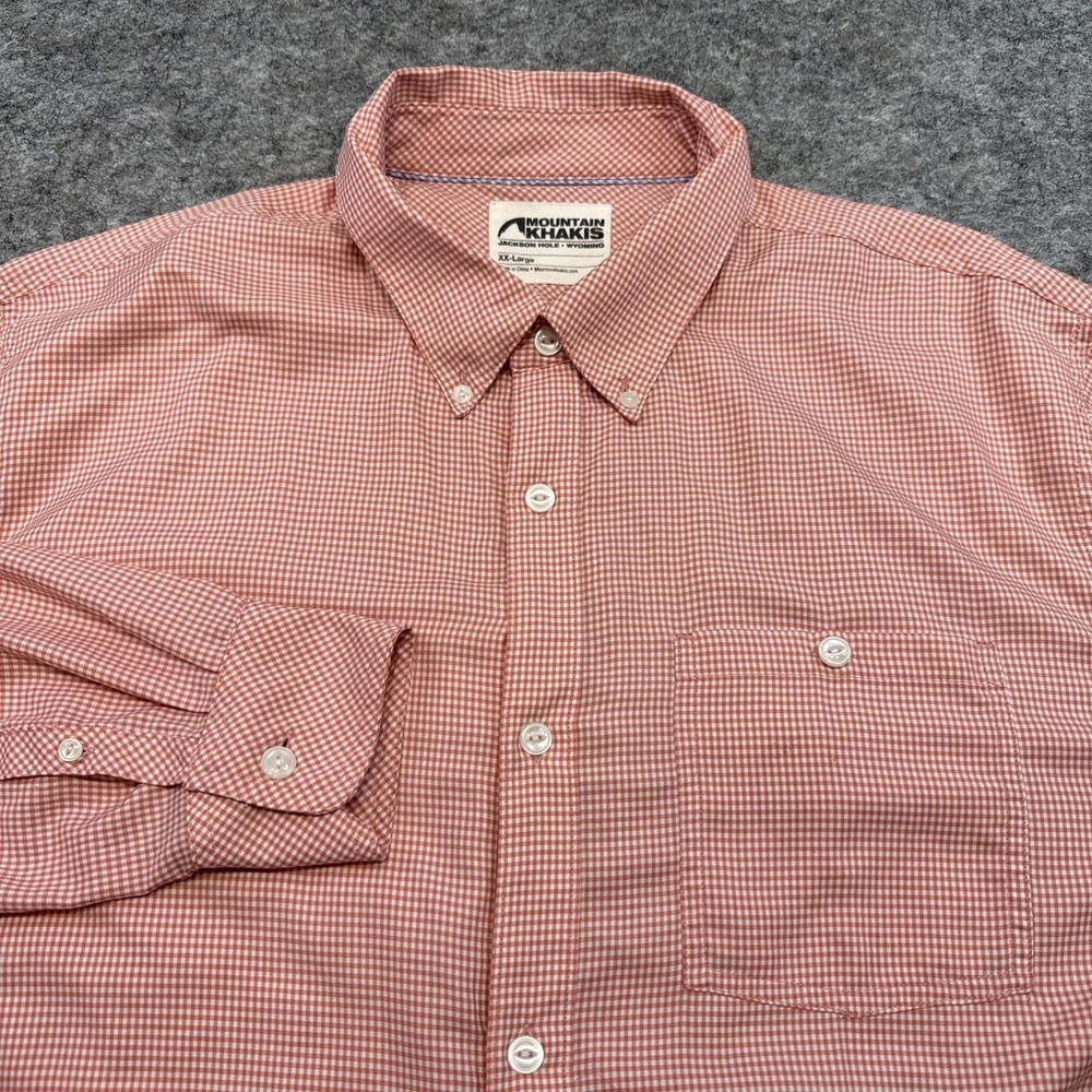 Mountain Khakis shirt men's XXL plaid active performance hiking camping outdoor
